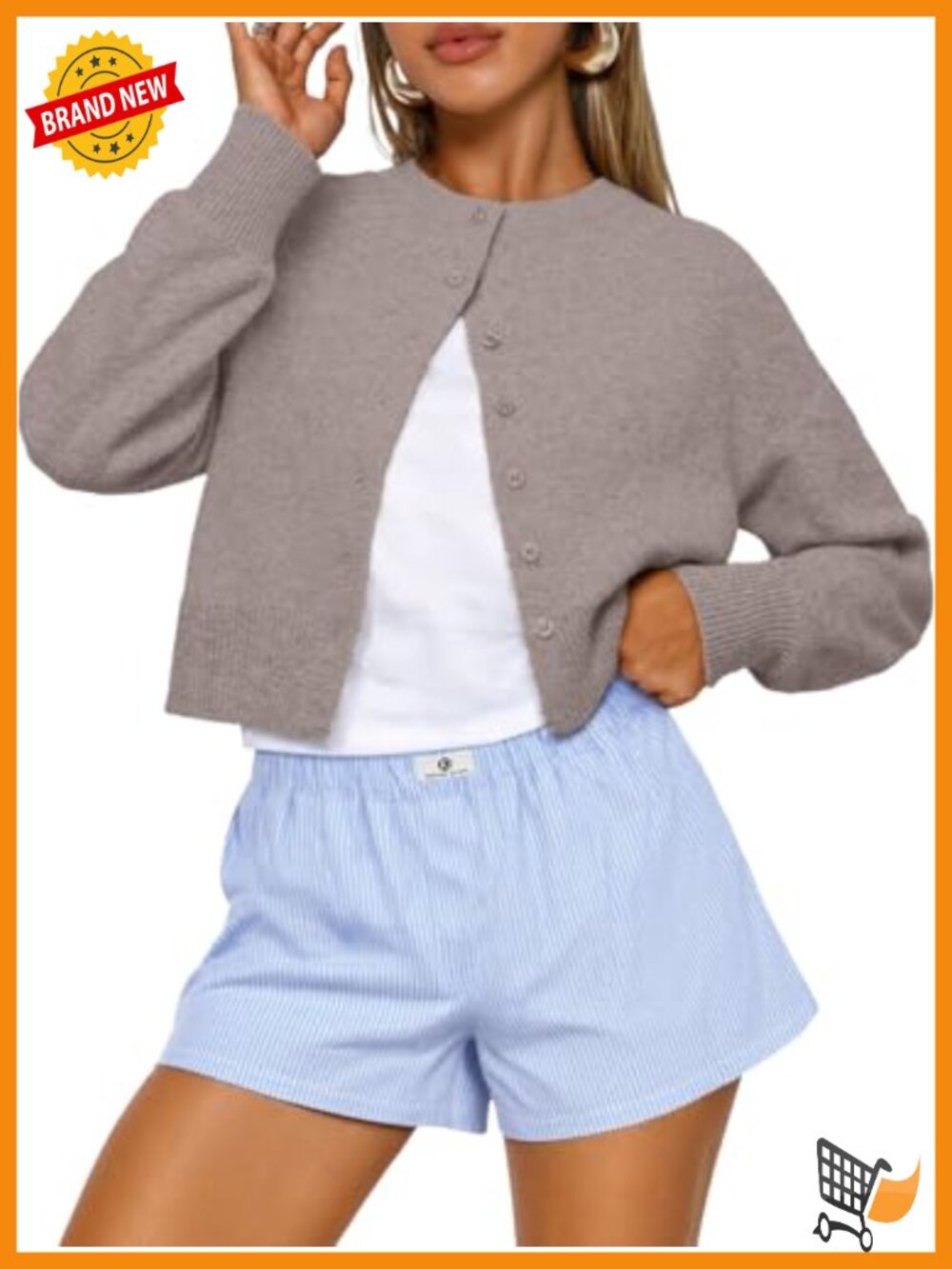 Lightweight Knit Button-Down Cardigan Open-Front Layering Piece for Fall Spring
